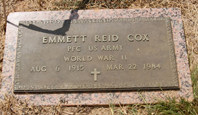 emmett cox grave marker
