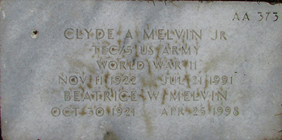 Clyde A. Melvin, Jr. Grave Marker