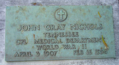 john nichols grave marker