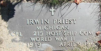 Irwin Priest Grave Marker