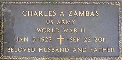 Charles A. Zambas Grave Marker