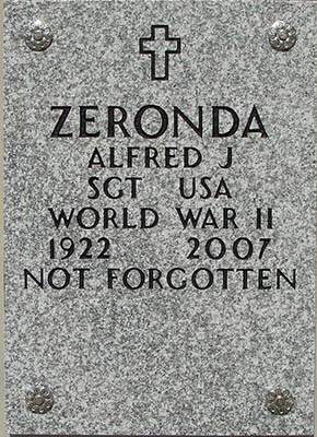 Alfred J. Zeronda Grave Marker
