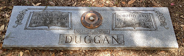 winfred l. duggan Grave Marker