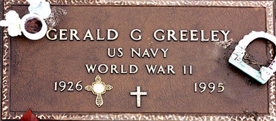Gerald G. Greeley Grave Marker