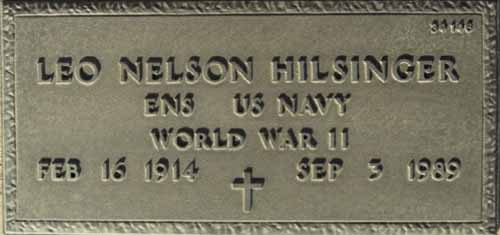 Leo N. Hilsinger Grave Marker