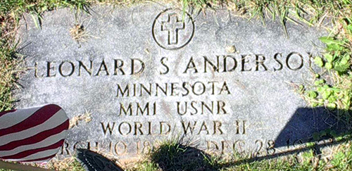 Leonard S. Anderson Grave Marker