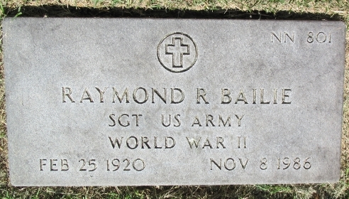 Raymond R. Bailie Grave Marker