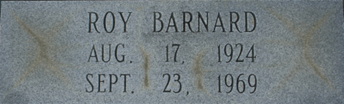 Roy Barnard Grave Marker