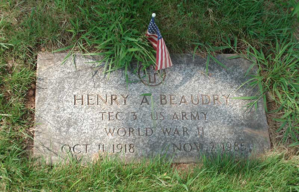 Henry A. Beaudry Grave Marker