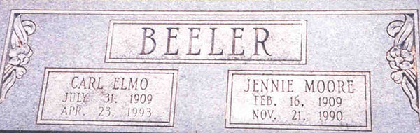 Carl E. Beeler Grave Marker 
