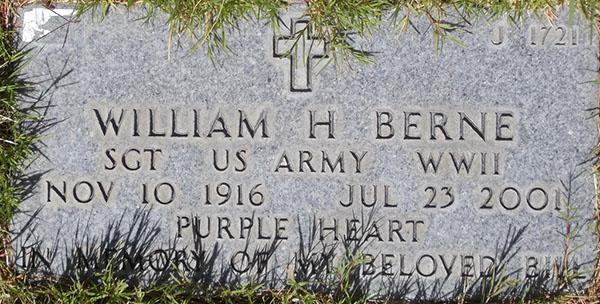 William H. Berne Grave Marker