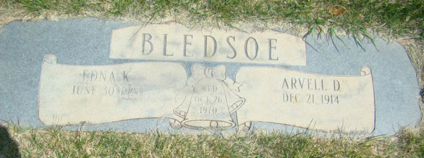 Arvell D. Bledsoe Grave Marker