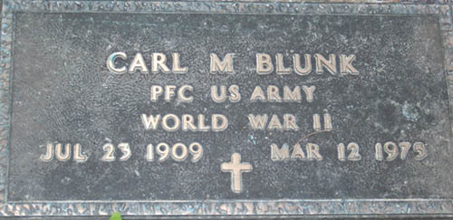 Carl M. Blunk Grave Marker