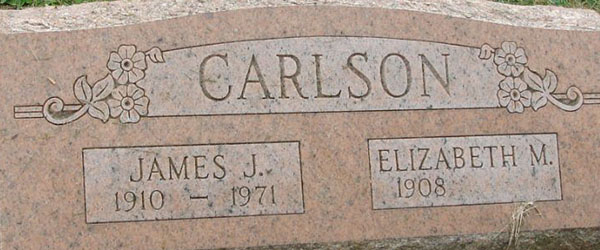 James J. Carlson Grave Marker