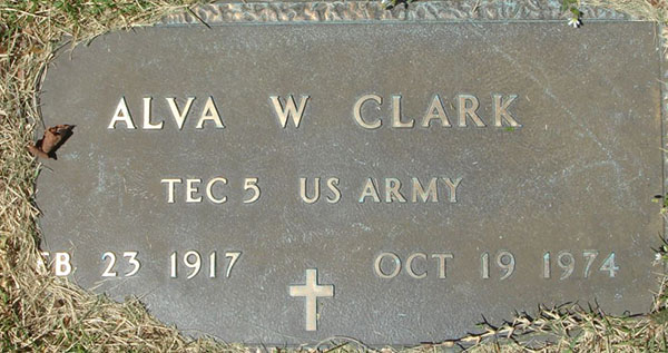 Alva W. Clark Grave Marker