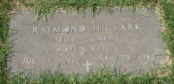 Raymond H. Clark Grave Marker