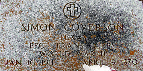 Simon Coverson Grave Marker
