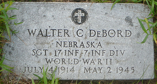 Walter DeBord Grave Marker