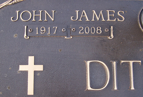 John J. Ditmars Grave Marker
