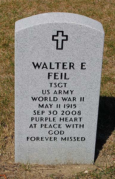 Walter E. Feil Grave Marker