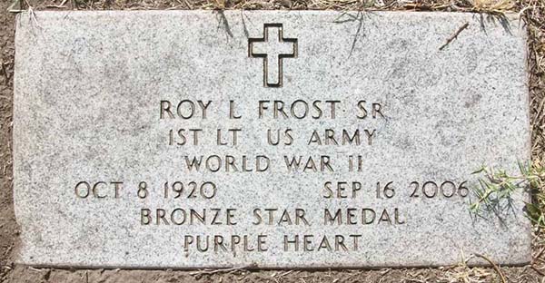 Roy L. Frost Grave Marker