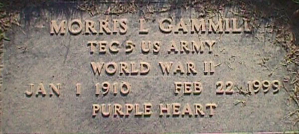 Morris L. Gammill Grave Marker