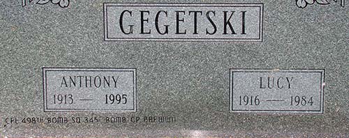 Anthony Gegetski Grave Marker