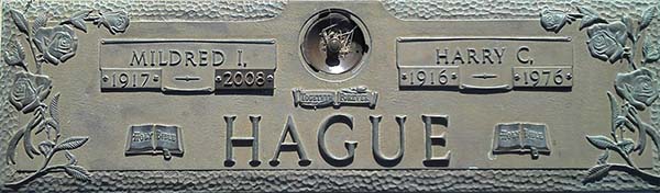 Harry C. Hague Grave Marker