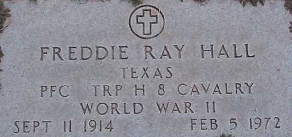 Freddie R. Hall Grave Marker