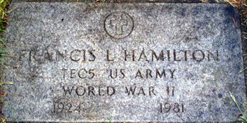 Francis L. Hamilton Grave Marker