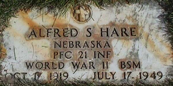 Alfred S. Hare Grave Marker