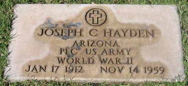 Joseph C. Hayden Grave Marker