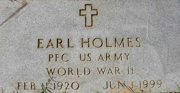 Earl Holmes Grave Marker