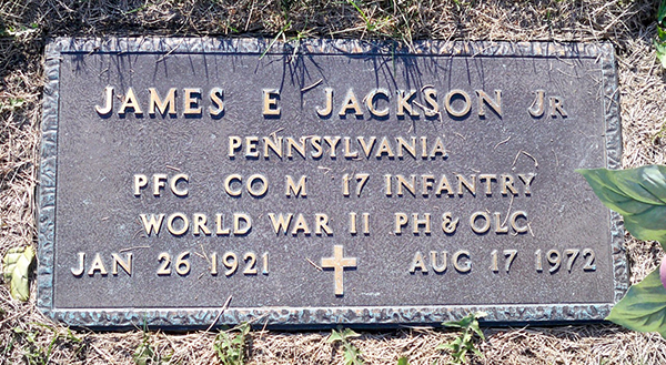 James E. Jackson Grave Marker