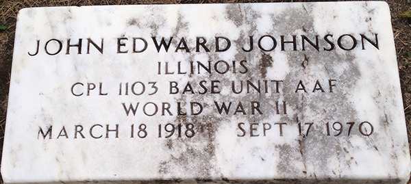 John E. Johnson Grave Marker