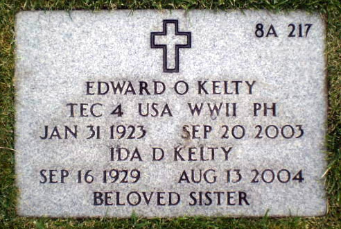 Edward O. Kelty Grave Marker