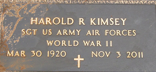 Harold R. Kimsey Grave Marker