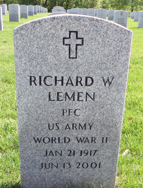 Richard W. Lemen Grave Marker