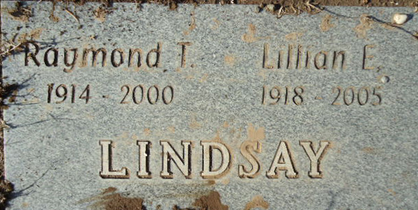 Raymond T. Lindsay Grave Marker
