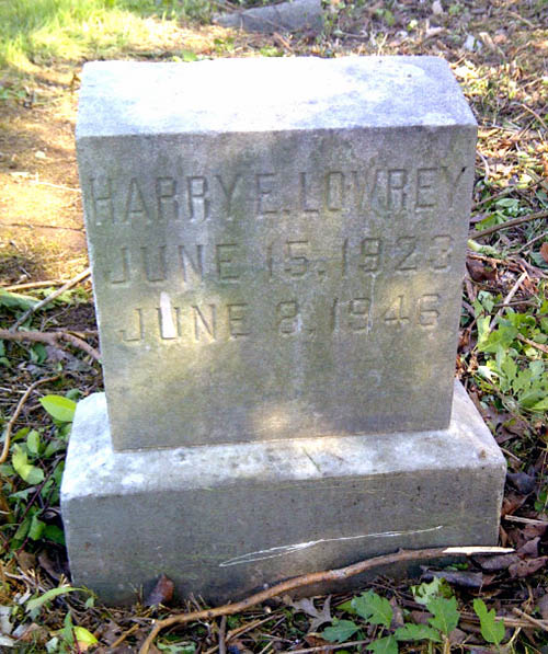 Harry E. Lowrey Grave Marker