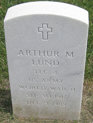 Arthur M. Lund Grave Marker