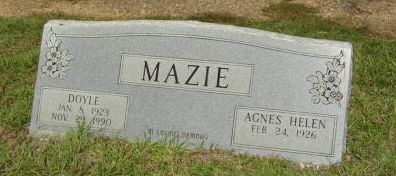 Doyle Mazie Grave Marker