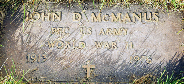 John D. McManus Grave Marker