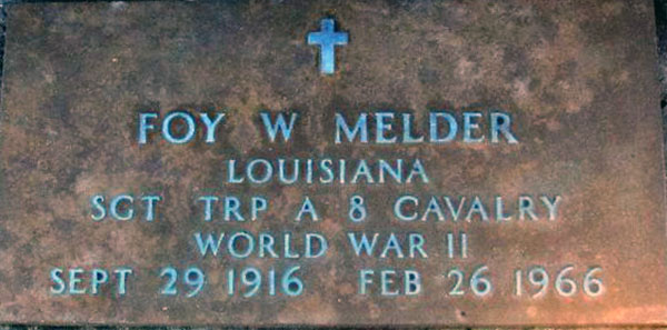 Foy W. Melder Grave Marker