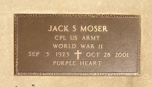 Jack S. Moser Grave Marker