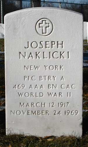 Joseph Naklicki Grave Marker