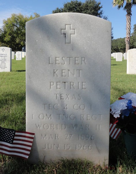 Lester K. Petrie Grave Marker