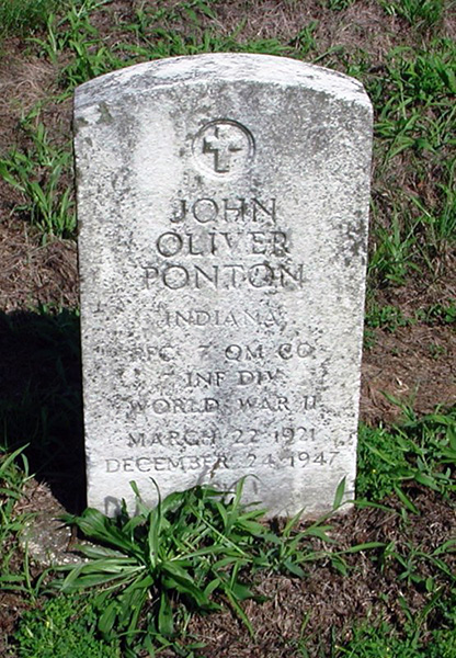 John O. Ponton Grave Marker