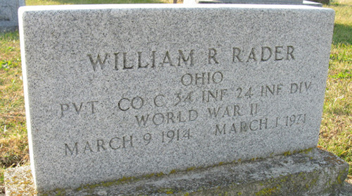William R. Rader Grave Marker