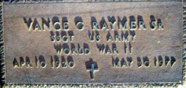 Vance G. Raymer Grave Marker